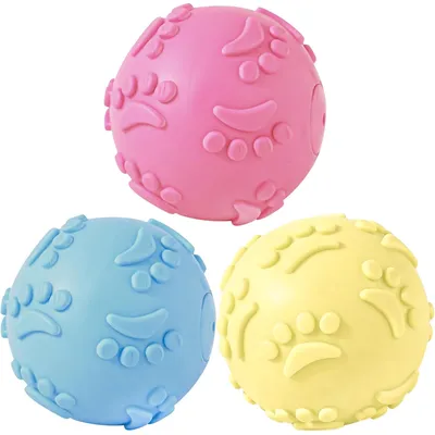 3 quietschende Gummibälle – schwimmend – Blau/Rosa/Gelb 3 quietschende Gummibälle – schwimmend – Blau/Rosa/Gelb