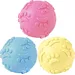 3 quietschende Gummibälle – schwimmend – Blau/Rosa/Gelb
