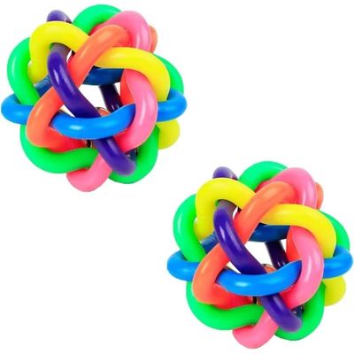 2er-Set geflochtene Gummibälle mit Glöckchen