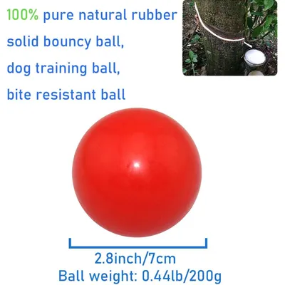 Balle chien indestructible 7 cm rouge, caoutchouc pur, mâcheur