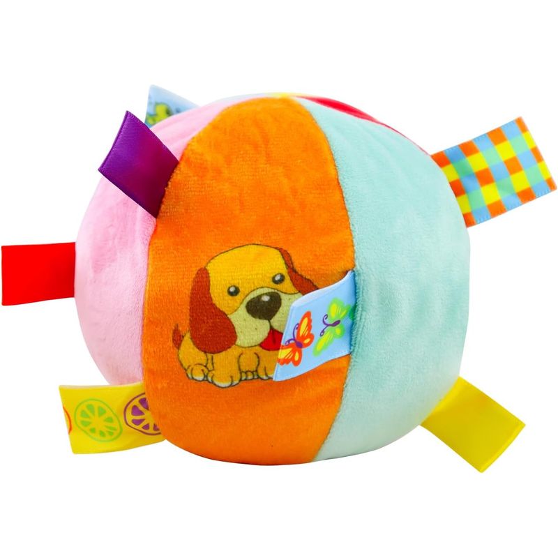 Interaktiver Plüsch-Hundeball,12cm,mit Glöckchen,für kleine bis mittelgroße
