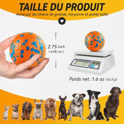 2 balles indestructibles chien – 7 cm – Orange 2 balles indestructibles chien – 7 cm – Orange