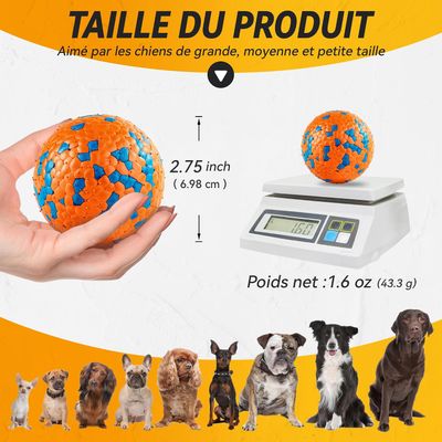 HausPets 2 pelotas indestructibles para perros – 7 cm – Naranja
