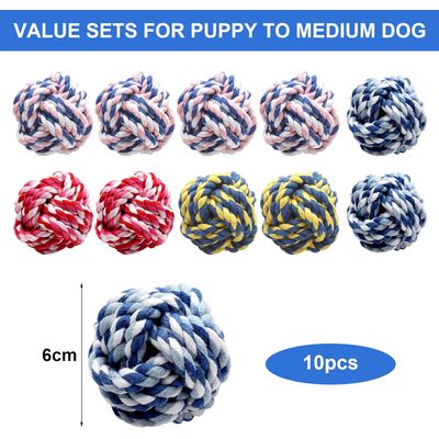 Lot 10 balles corde coton – Nettoie dents – Chiots