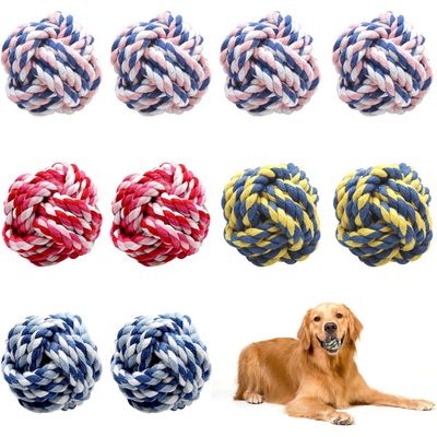 Lot 10 balles corde coton – Nettoie dents – Chiots