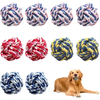 Lot 10 balles corde coton – Nettoie dents – Chiots