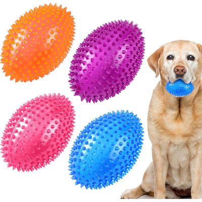 Lot 4 balles à picots 11,4 cm – Couineuses – 4 couleurs