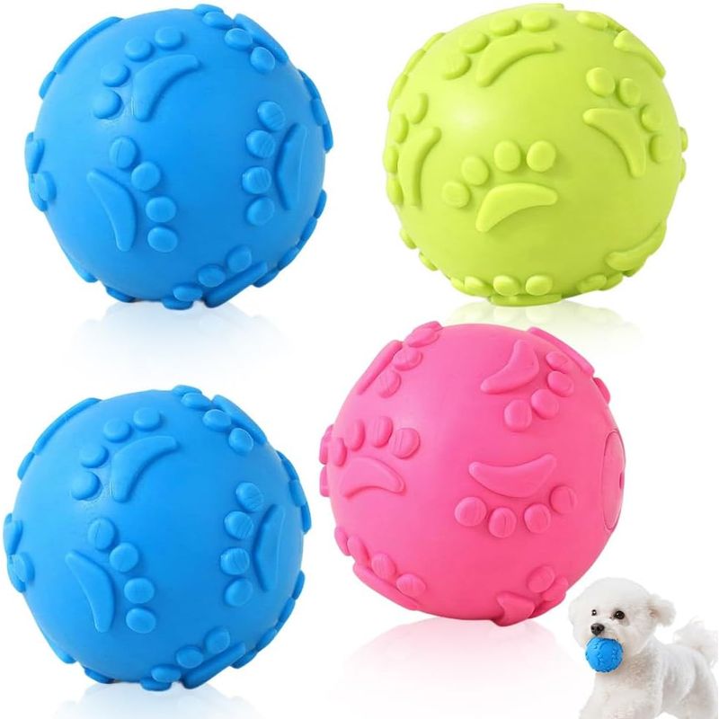 4 quietschende Gummibälle – schwimmend – für Pool/Strand