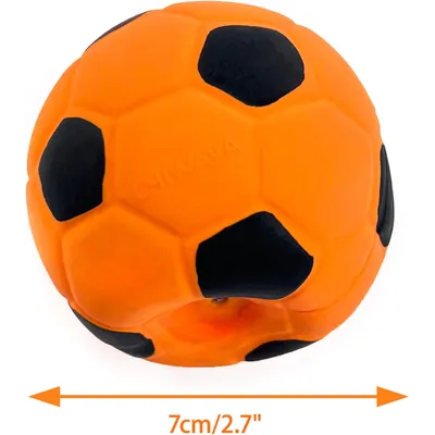 HausPets 3 pelotas chirriantes de 7 cm – Fútbol – Color aleatorio
