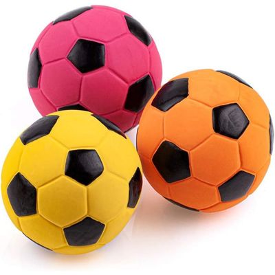 3 balles couineuses 7 cm – Football – Couleur aléatoire