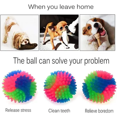 4 pièces balle LED qui saute pour chien et chat, amusant