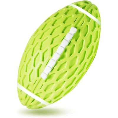 Gummi-Rugbyball mit Pfeife – Quietscher – Grün