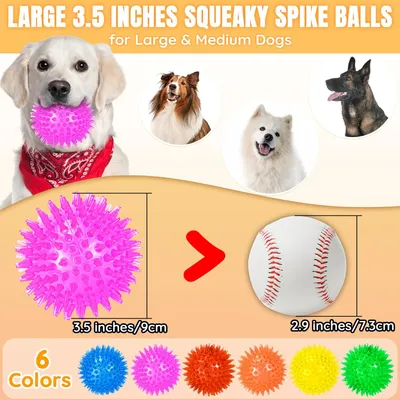 6 balles qui crient pour chien – 9 cm avec pics