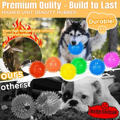 6 balles qui crient pour chien – 9 cm avec pics