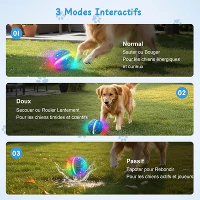 HausPets Pelota interactiva inteligente – 3 modos – al agua – Luces