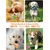 Lot 4 jouets chien peluche balle couineuse petite/moyenne taille