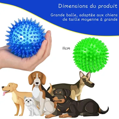 Lot 4 balles 11 cm – Couineuses, picots – Flottantes Lot 4 balles 11 cm – Couineuses, picots – Flottantes