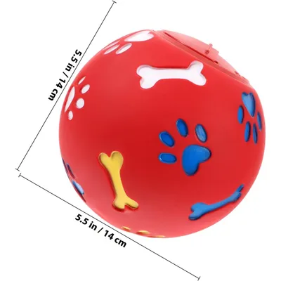 Roter Kunststoffball – Leckerli-Spender – Für große, kaufreudige Hunde Roter Kunststoffball – Leckerli-Spender – Für große, kaufreudige Hunde