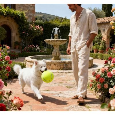 HausPets Pelota de tenis inflable grande de 24 cm – Para exteriores