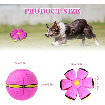 HausPets Pelota deformable forma platillo volador – Frisbee mágico – Rosa