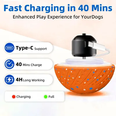 LED-Ball, 3 Modi, wasserdicht, aufladbar – für kleine/mittelgroße Hunde