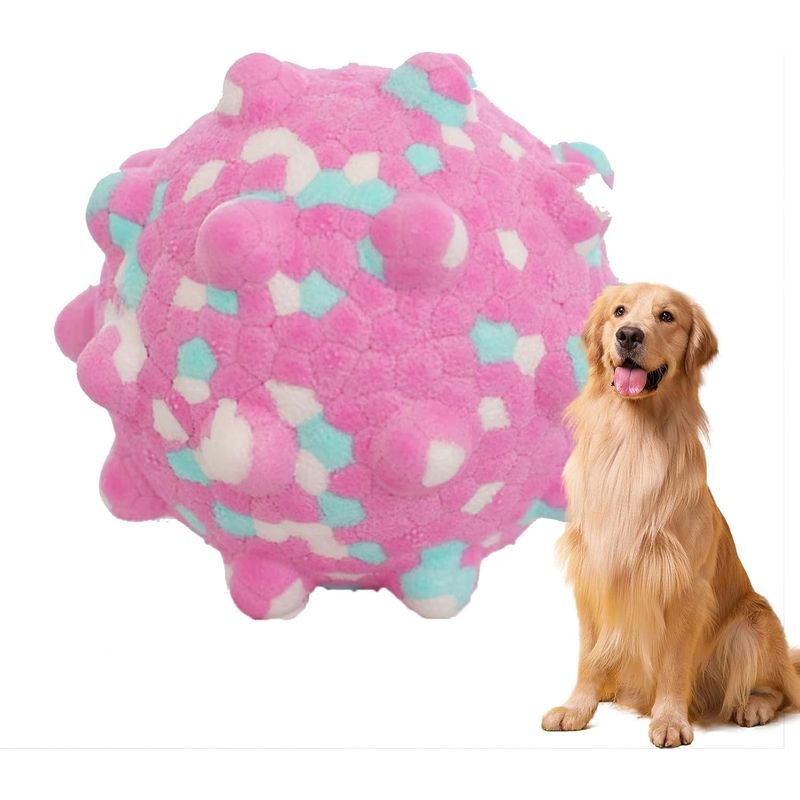 2,4-Zoll-Beruhigungsball für Hunde, kaubar, federnd, rosa