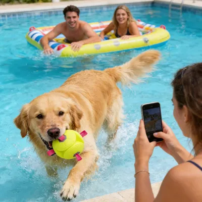 Puppy Chew Ball, corde + couinement, interactif, int/ext