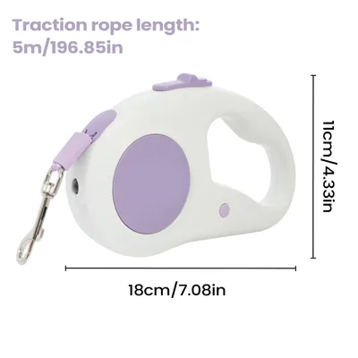 HausPets Laisse Chien Rétractable 5M LED Nuit Promenade Randonnée Plage HausPets Laisse Chien Rétractable 5M LED Nuit Promenade Randonnée Plage