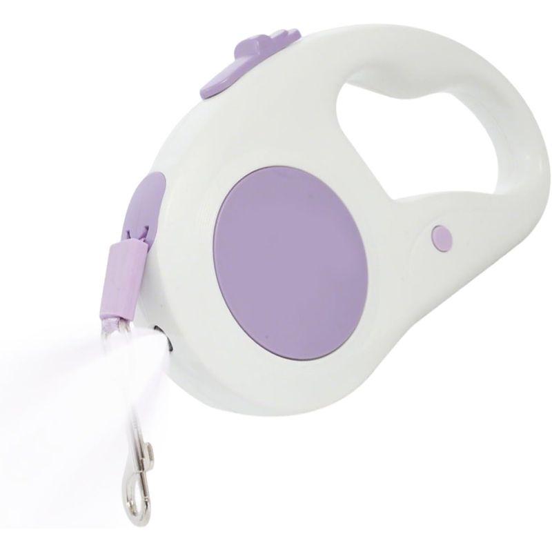 HausPets Laisse Chien Rétractable 5M LED Nuit Promenade Randonnée Plage