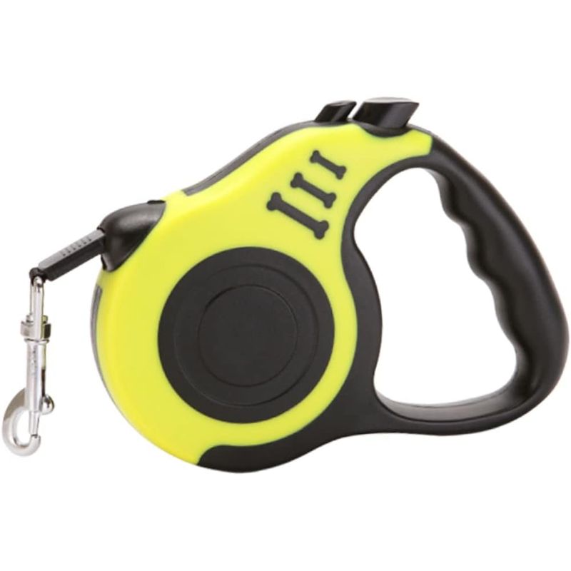 HausPets Hunde-Rollleine 5M Nylon Gelb Flexibel Sicher Leicht