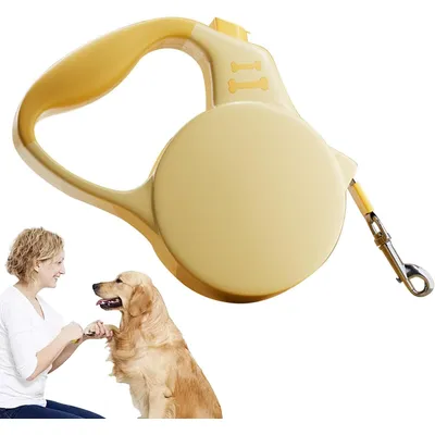 HausPets Laisse Chien Rétractable 5M Blanc Frein Une Main Verrouillage HausPets Laisse Chien Rétractable 5M Blanc Frein Une Main Verrouillage