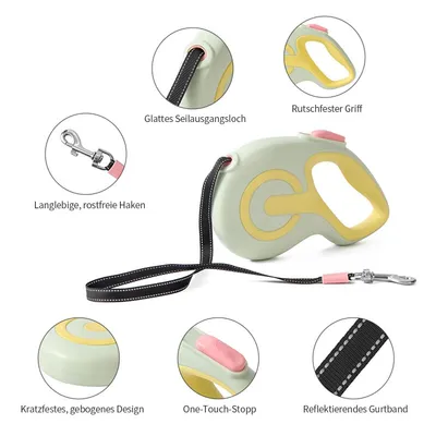 HausPets Hunde-Rollleine 5M Anti-Verwicklung Ergonomisch Blau Rosa HausPets Hunde-Rollleine 5M Anti-Verwicklung Ergonomisch Blau Rosa
