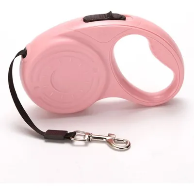 HausPets Hunde-Katzen-Rollleine 5M Nylon Rosa Automatisch