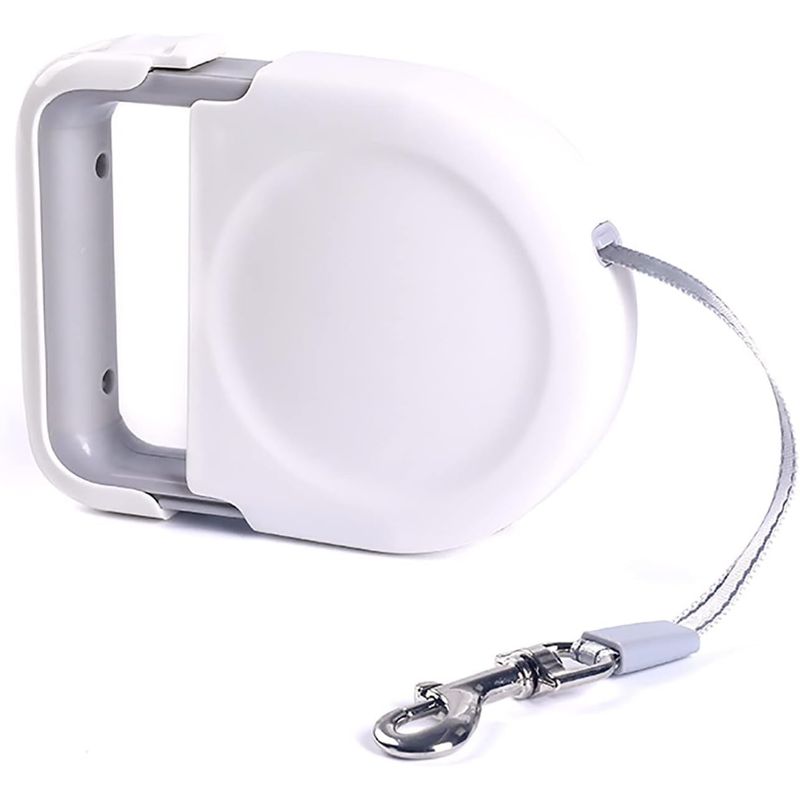 HausPets Laisse Chien Rétractable 5M 50kg Sans Nœuds Blanc