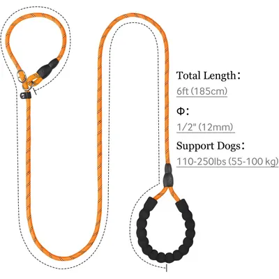 HausPets Laisse coulissante Ø12mm 185cm orange