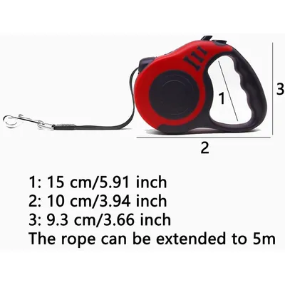 HausPets Hunde-Rollleine 5M ABS Polyester Rot Klein Mittel HausPets Hunde-Rollleine 5M ABS Polyester Rot Klein Mittel