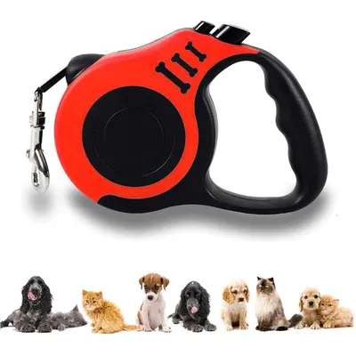HausPets Hunde-Rollleine 5M ABS Polyester Rot Klein Mittel HausPets Hunde-Rollleine 5M ABS Polyester Rot Klein Mittel