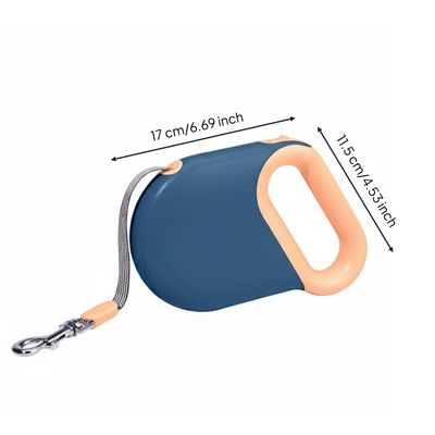 HausPets Laisse Chien Rétractable 5M Bleue Ergonomique Anti-Nœuds