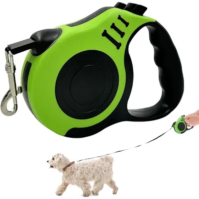 HausPets Laisse Chien Rétractable 5M Verte Ergonomique Jusqu'à 15kg HausPets Laisse Chien Rétractable 5M Verte Ergonomique Jusqu'à 15kg