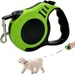 HausPets Laisse Chien Rétractable 5M Verte Ergonomique Jusqu'à 15kg