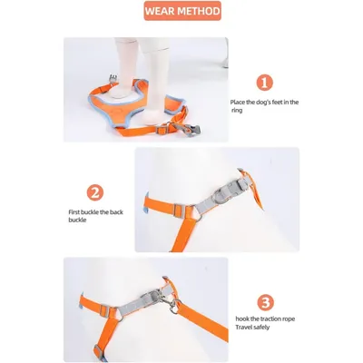 Reflective soft mesh padded harness for small dogs/cats, double leash clips Reflective soft mesh padded harness for small dogs/cats, double leash clips