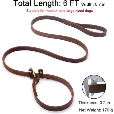 HausPets Laisse cuir véritable réglable marron HausPets Laisse cuir véritable réglable marron