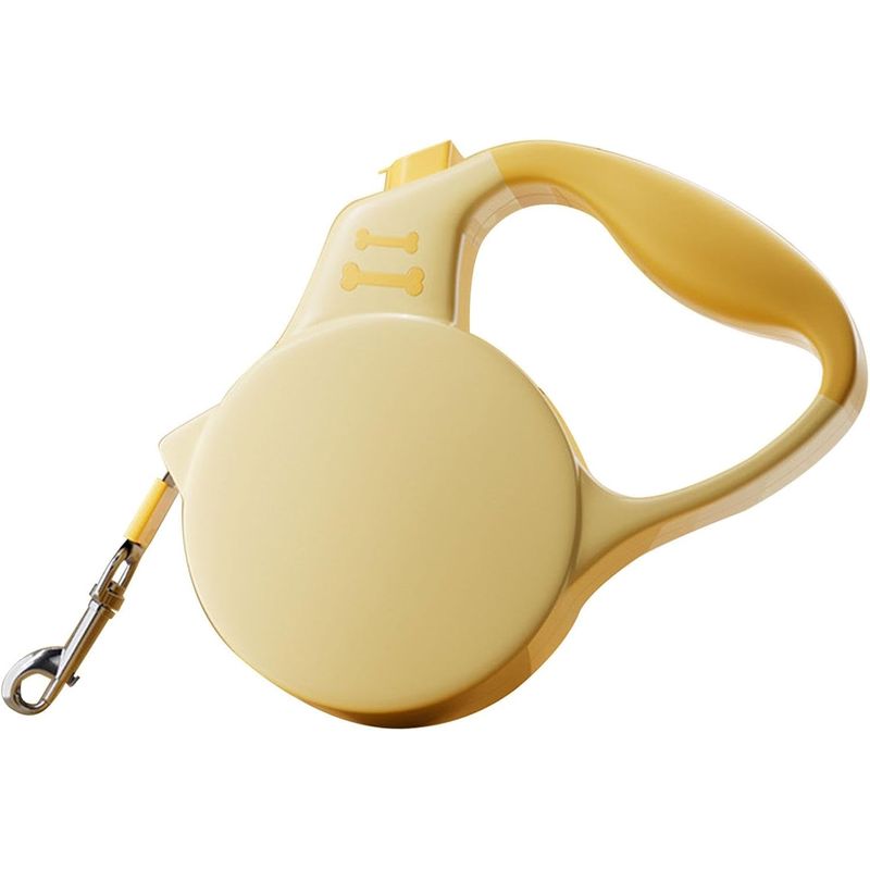 HausPets Laisse Chien Rétractable 3M Nylon Tressé Petit Moyen Chien Jaune