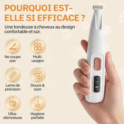 Tondeuse chat précision ultra silencieuse lames sûres USB rechargeable Tondeuse chat précision ultra silencieuse lames sûres USB rechargeable
