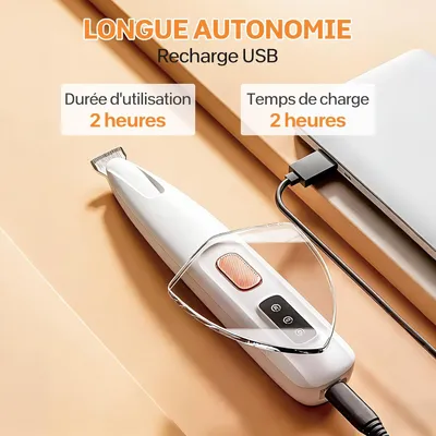 Tondeuse chat précision ultra silencieuse lames sûres USB rechargeable Tondeuse chat précision ultra silencieuse lames sûres USB rechargeable