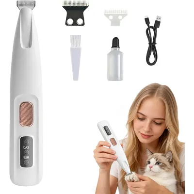 Tondeuse chat précision ultra silencieuse lames sûres USB rechargeable Tondeuse chat précision ultra silencieuse lames sûres USB rechargeable