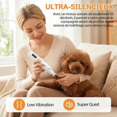 Tondeuse chat précision ultra silencieuse lames sûres USB rechargeable Tondeuse chat précision ultra silencieuse lames sûres USB rechargeable