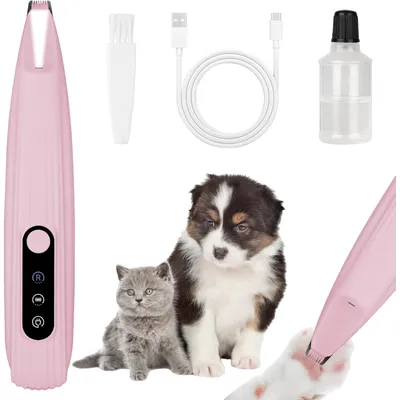 Tondeuse pattes silencieuse rechargeable LED chat chien rose Tondeuse pattes silencieuse rechargeable LED chat chien rose