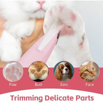 Tondeuse pattes silencieuse rechargeable LED chat chien rose Tondeuse pattes silencieuse rechargeable LED chat chien rose