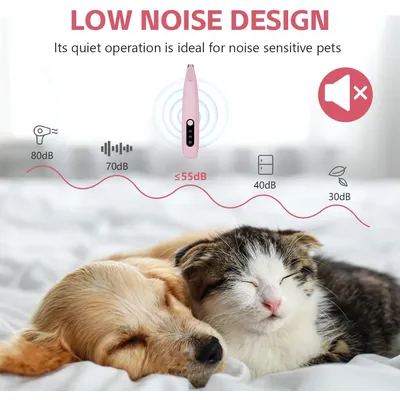 Tondeuse pattes silencieuse rechargeable LED chat chien rose Tondeuse pattes silencieuse rechargeable LED chat chien rose